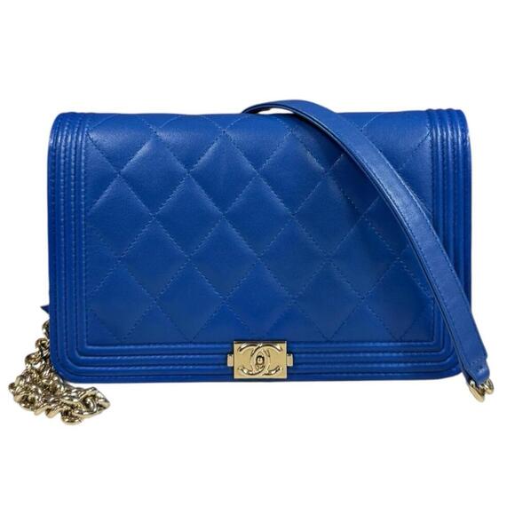 CHANEL Authentic Blue Leather Wallet